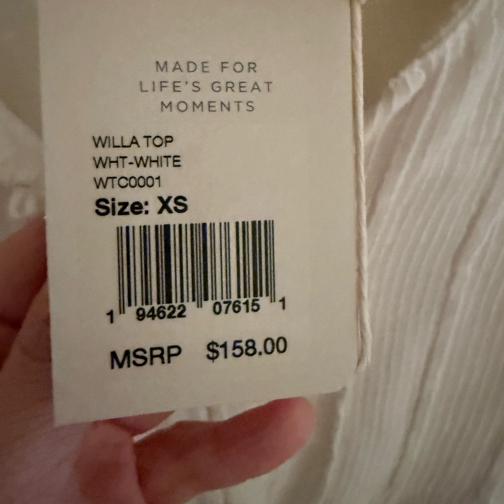 Faherty Willa White Button-Up Top - image 4